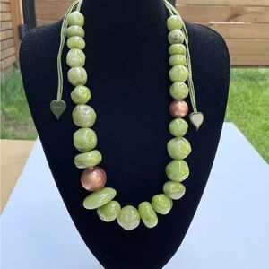 Green Beaded Statement Necklace